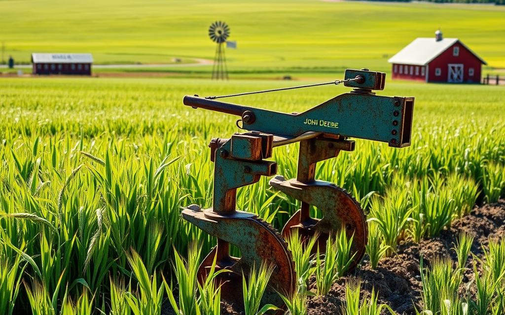 John Deere steel plough farming equipment